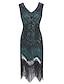 cheap Great Gatsby-The Great Gatsby Charleston Roaring 20s 1920s Cocktail Dress Vintage Dress Summer Flapper Dress Halloween Costumes Prom Dresses Women&#039;s Sequins Costume Vintage Cosplay Party Prom Sleeveless Knee