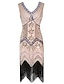 cheap Great Gatsby-The Great Gatsby Charleston Roaring 20s 1920s Cocktail Dress Vintage Dress Summer Flapper Dress Halloween Costumes Prom Dresses Women&#039;s Sequins Costume Vintage Cosplay Party Prom Sleeveless Knee