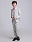 cheap Ring Bearer Suits-Silver Polyester Taffeta Ring Bearer Suit - 5 Pieces Includes  Vest
