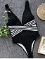 levne Jednodílné plavky-Dámské Plavky Jeden kus Asijská velikost Plavky Jednobarevné Černobílá Černá Bílá Ramínka Plavky