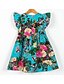 Χαμηλού Κόστους Φορέματα-Νήπιο Κοριτσίστικα Ενεργό Καθημερινά Γεωμετρικό Αμάνικο Ως το Γόνατο Φόρεμα Θαλασσί