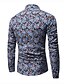 cheap Men&#039;s Shirts-Men&#039;s Shirt Tribal Floral Plus Size Print Long Sleeve Going out Tops Vintage Boho Wine Black Blue