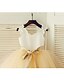 cheap Flower Girl Dresses-A-Line Tea Length Flower Girl Dresses Wedding Satin Sleeveless Strapless with Belt / First Communion