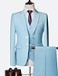 billiga Kostymer-svart/grön/blå herrbröllopsdräkter hemkomst formell affärskläder 3-delade kostymer enfärgade topp standard passform enkelknäppta tvåknappar 2024