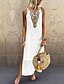 cheap Maxi Dresses-Women&#039;s Plus Size Shift Dress Sleeveless Solid Colored Tribal Split Patchwork V Neck Elegant Boho Belt Not Included Slim Wine White Yellow Green Gray S M L XL XXL XXXL XXXXL XXXXXL / Maxi