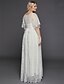 cheap Wedding Dresses-Hall Boho Wedding Dresses Floor Length A-Line Half Sleeve Illusion Neck Lace With Beading 2023 Bridal Gowns