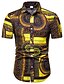 cheap Men&#039;s Printed Shirts-Men&#039;s Shirt Tribal Classic Collar Club Weekend Print Short Sleeve Regular Fit Tops Business Streetwear Green Black Blue