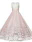 preiswerte Kleider für die Blumenmädchen-Prinzessin Pinsel Schleppe Blumenmädchenkleid Festzug Süßes Ballkleid Spitze mit Gürtel Fit 3-16 Jahre