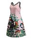 billige Kjoler til kvinner-Dame Rosa Hvit Kjole Vintage A-linje Blomstret Dyr Kjære Trykt mønster S M Løstsittende