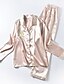 cheap Pajamas &amp; Loungewear-Women&#039;s Silk Shirt Collar Satin &amp; Silk / Suits Pajamas - Print, Embroidered