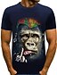 abordables T-shirt 3D homme-Homme T-shirt Graphique Animal Imprimé Hauts Noir Bleu