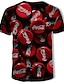 お買い得  メンズ3DＴシャツ-男性用 Tシャツ グラフィック 3D ラウンドネック レインボー 半袖 カジュアル／普段着 プラスサイズ プリント レギュラー トップの ベーシック ストリートファッション