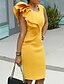 cheap Party Dresses-Women&#039;s Kentucky Derby Yellow Dress Homecoming Cocktail Party Bodycon S M Slim