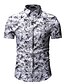 cheap Men&#039;s Shirts-Men&#039;s Floral Slim Shirt White / Blue / Red