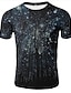 cheap Men&#039;s 3D T-shirts-Men&#039;s T shirt Tee Shirt 1950s Galaxy Graphic Patterned 3D Plus Size Round Neck Print Clothing Clothes 1950s Black