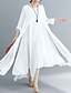 levne Maxi šaty-Dámské Čínské vzory Elegantní Volné Swing Šaty - Jednobarevné, Vícevrstvé Asymetrické