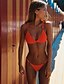 billige Bikinier-Dame Grunnleggende Svart Oransje Gul Trekant Cheeky Bikini Badetøy - Ensfarget Stripet Åpen rygg S M L Svart