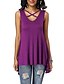 cheap Basic Women&#039;s Tops-Women&#039;s Cross V Neck Shir Solid Color Sleeveless Vest Summer Top
