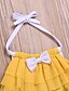 cheap Swimwear-Kids Girls&#039; Active Cute Solid Colored Backless Lace up Sleeveless Swimwear Yellow