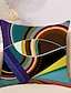 cheap Home &amp; Garden-Set of 6 Cotton / Faux Linen Pillow Cover, Striped Lines / Waves Geometic Abstract Throw Pillow Outdoor Cushion for Sofa Couch Bed Chair