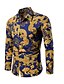 billige Herreskjorter-Herre - Geometrisk Trykt mønster Plusstørrelser Skjorte Blå