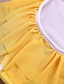 cheap Swimwear-Kids Girls&#039; Active Cute Solid Colored Backless Lace up Sleeveless Swimwear Yellow