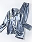cheap Pajamas &amp; Loungewear-Women&#039;s Silk Shirt Collar Satin &amp; Silk / Suits Pajamas - Print, Embroidered
