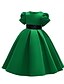 cheap Dresses-Girls&#039; Sleeveless Solid Colored 3D Printed Graphic Dresses Active Sweet Midi Cotton Polyester Dress Kids Toddler Bow