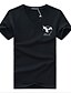 abordables Camisetas y camisas de tirantes de hombre-Hombre Estampado - Algodón Camiseta, Escote en Pico Gráfico Negro