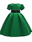 cheap Dresses-Girls&#039; Sleeveless Solid Colored 3D Printed Graphic Dresses Active Sweet Midi Cotton Polyester Dress Kids Toddler Bow