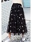 cheap Women&#039;s Skirts-Women&#039;s Basic / Tutus Maxi Swing Skirts - Geometric Mesh / Tulle / Long Black Beige Gray S M L / Slim