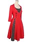 cheap Vintage Dresses-Women&#039;s Cocktail Party Casual / Daily Vintage A Line Swing Dress - Polka Dot Cotton Black Red Navy Blue L XL XXL