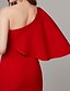 billige Fest kjoler-Havfrue Sexet Forlovelse Formel aften Kjole Etskuldret Uden ærmer Børsteslæb Pandekage Jerseystof med Drapering 2021