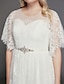 cheap Wedding Dresses-Hall Boho Wedding Dresses Floor Length A-Line Half Sleeve Illusion Neck Lace With Beading 2023 Bridal Gowns