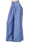 ieftine Pantaloni Damă-Pentru femei Bootcut pantaloni Bumbac Talie medie De Bază Mată Albastru piscină S / Picior Larg / Mărime Plus / Larg