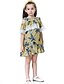 cheap Dresses-Girls&#039; Short Sleeve Floral 3D Printed Graphic Dresses Boho Knee-length Polyester Dress Kids Regular Fit Tassel Fringe