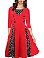cheap Vintage Dresses-Women&#039;s Cocktail Party Casual / Daily Vintage A Line Swing Dress - Polka Dot Cotton Black Red Navy Blue L XL XXL