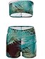 cheap Bikinis-Women&#039;s Basic Green Bandeau Boy Leg Tankini Swimwear - Geometric M L XL Green