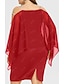 cheap Plus Size Mini Dresses-Women&#039;s Sheath Dress Short Mini Dress Purple Red Long Sleeve Solid Colored Cut Out Summer Square Neck Basic L XL XXL 3XL 4XL / Plus Size / Plus Size