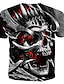 economico cranio e ossa-Per uomo Pop art Teschi 3D maglietta camicia di halloween Manica corta maglietta Stampa 3D Rotonda Camicia Informale Giornaliero Nero Blu Grigio chiaro Estate Abbigliamento Plus Size S M L XL 2XL 3XL