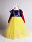 ieftine Rochii-Kids Toddler Girls&#039; Vintage Sweet Patchwork Long Sleeve Midi Dress Yellow