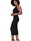 cheap Party Dresses-Women&#039;s Bodycon Sleeveless Solid Colored Ruffle Fashion One Shoulder Spring Summer One Shoulder Basic Slim Black Blue Red S M L XL