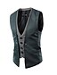 cheap Men&#039;s Trench Coat-Men&#039;s V Neck Vest Solid Colored White / Black / Red L / XL / XXL
