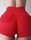 abordables Pantalons Femme-Femme Basique Short Pantalon - Couleur Pleine Rose Claire Jaune Fuchsia M L XL