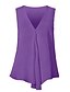 cheap Plus Size Tops-Women&#039;s Solid Colored Blouse Ruffle Chiffon Casual / Daily Tops Chiffon V Neck White Black Purple / Beach