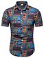 cheap Men&#039;s Printed Shirts-Men&#039;s Shirt Tribal Classic Collar Club Weekend Print Short Sleeve Regular Fit Tops Business Streetwear Green Black Blue
