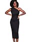 cheap Party Dresses-Women&#039;s Bodycon Sleeveless Solid Colored Ruffle Fashion One Shoulder Spring Summer One Shoulder Basic Slim Black Blue Red S M L XL