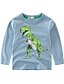 abordables T-shirts et chemises pour garçons-Enfants Garçon Chemisier Manches Longues Dinosaure Rayé Imprimé Enfants Hauts basique Blanche Dorée Gris