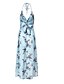 voordelige Maxi-jurken-Dames Standaard Schede Jurk - Bloemen Diepe V-hals Maxi