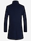 baratos Trench coat masculino-Homens Casaco de inverno Casaco de lã Casaco O negócio Casual Outono Lã agasalhos Roupa Básico Cor Sólida Colarinho Chinês Comum 1 Botão